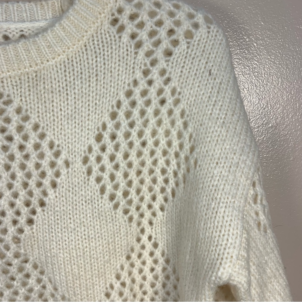 Madewell Diamond Stitch Crewneck Wool Blend Sweater - Picture 3 of 13